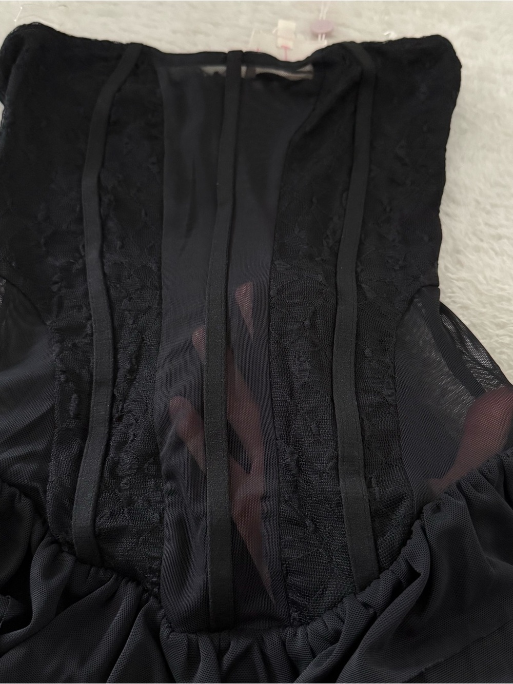 New with tags Dolls Kill black mesh corset dress with shorts underneath size M - Picture 5 of 6